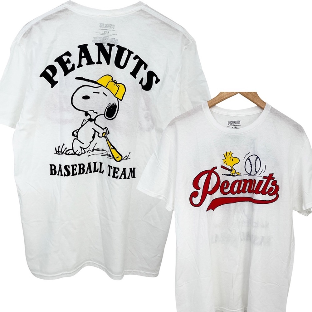 NWOT Peanuts Snoopy & Woodstock Baseball Team T-Shirt Unisex Large